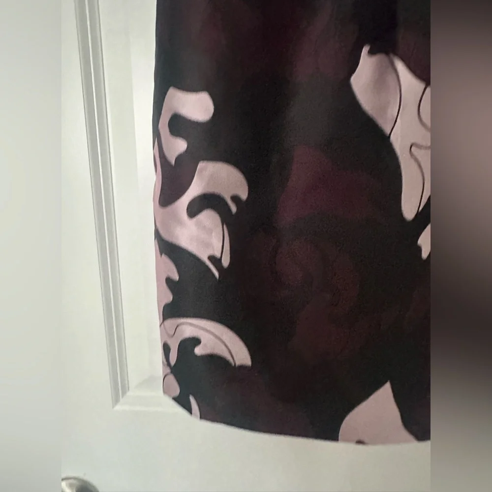 Authentic Gianni Versace Black Purple Abstract Print Satin Cocktail Dress 40 NWT - Picture 5 of 11